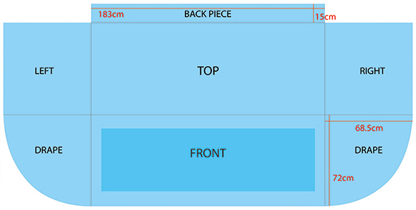テーブルカバー 3サイド 320×160cm