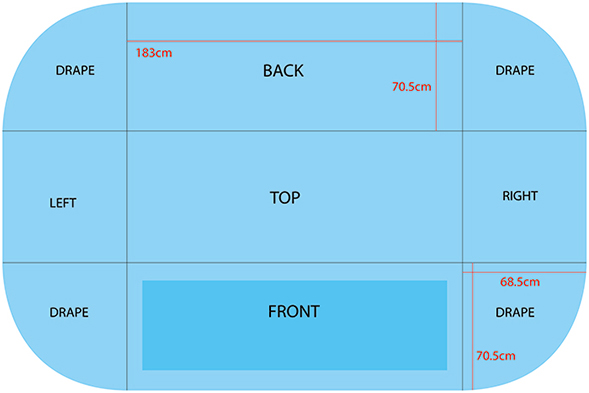 テーブルカバー 4サイド 321×213cm